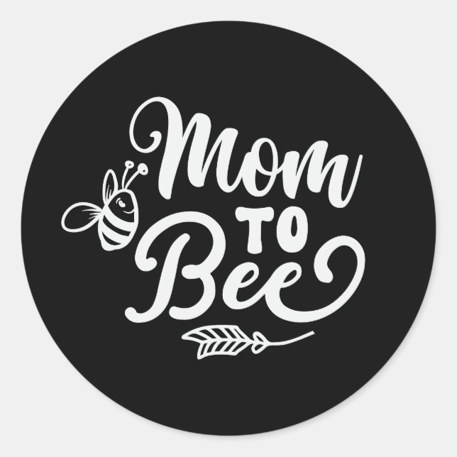 Cute Mom-to-be word art  Classic Round Sticker (Front)