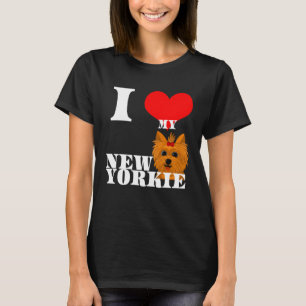 Cute Mom Yorkie I heart new puppy Yorkshire Terrie T-Shirt