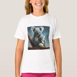 Cute Momma and Baby Koala Sitting Kids T-Shirt