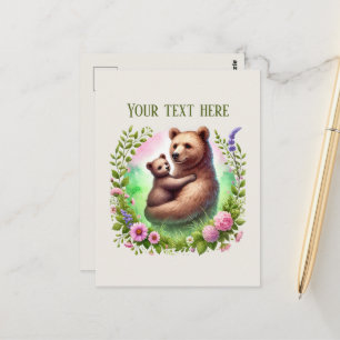 Cute Momma baby bear add text  Postcard
