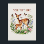 Cute Momma baby deer add text  Postcard<br><div class="desc">Cute Momma baby deer add text Postcard</div>