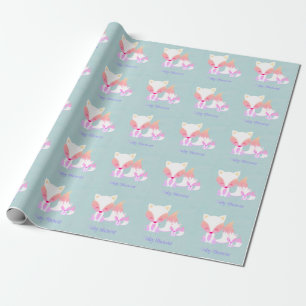 Cute Momma Fox and Baby Fox Baby Shower  Wrapping Paper