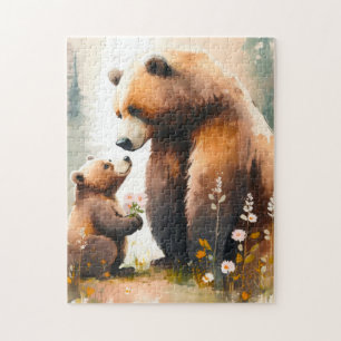 Cute Mommy & Baby bear  Jigsaw Puzzle