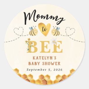 Cute Mommy to Bee Gender Neutral baby shower Classic Round Sticker
