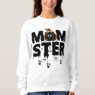 Cute Momster Script Funny Mum Halloween Sweatshirt