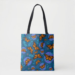 Cute Monarch Butterfly Garden Patterns Tote Bag