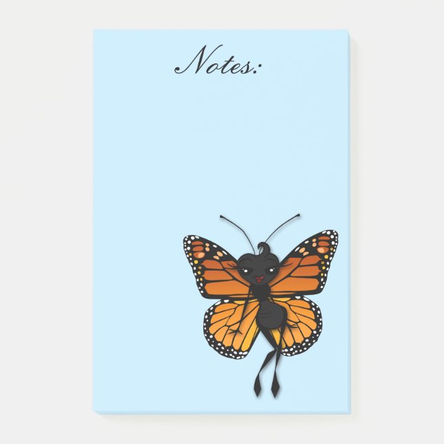CUTE MONARCH BUTTERFLY GRAPHIC POST-IT NOTEPAD (Front)