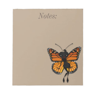 CUTE MONARCH BUTTERFLY LADY NOTEPAD