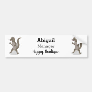 Cute mongoose cartoon illustration bumper sticker