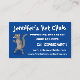 Cute mongoose cartoon illustration business card