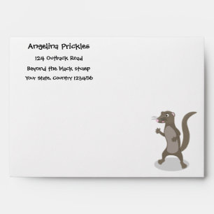 Cute mongoose cartoon illustration envelope