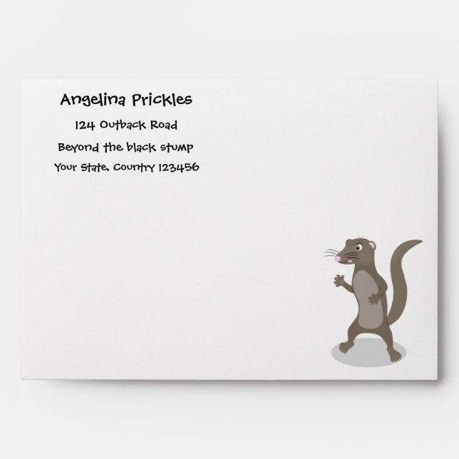 Cute mongoose cartoon illustration envelope (Front)