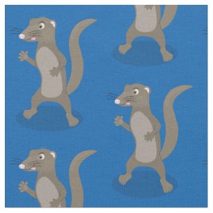 Cute mongoose cartoon illustration fabric