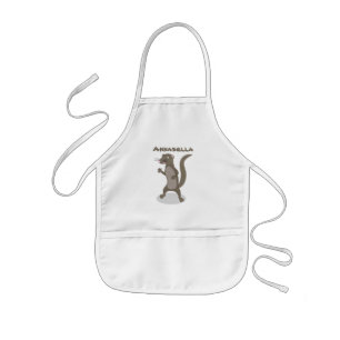 Cute mongoose cartoon illustration kids apron