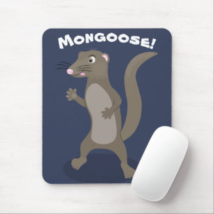 Cute mongoose cartoon illustration mouse pad