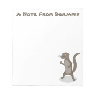 Cute mongoose cartoon illustration notepad