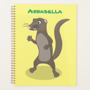 Cute mongoose cartoon illustration planner