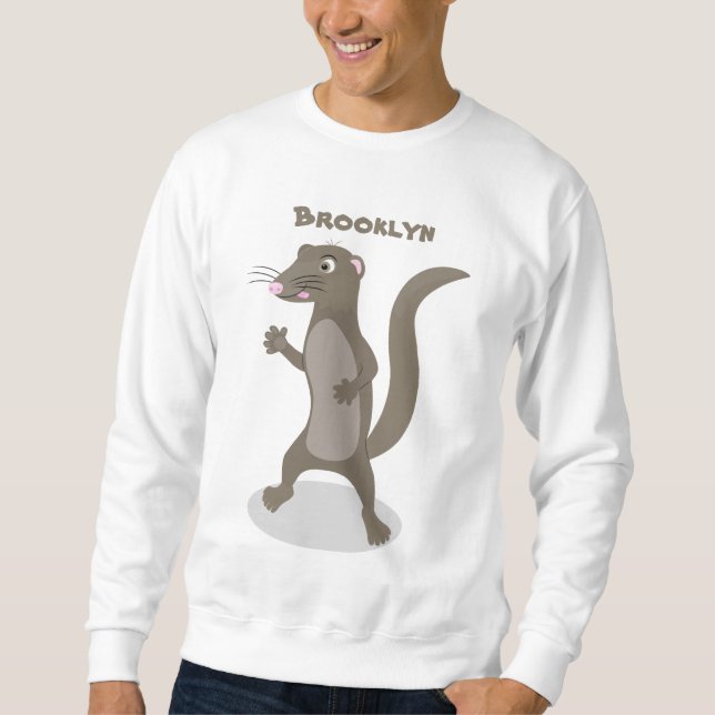 Cute mongoose cartoon illustration sweatshirt (Front)