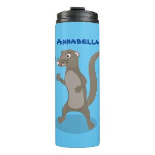 Cute mongoose cartoon illustration thermal tumbler
