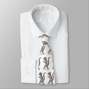 Cute mongoose cartoon illustration tie