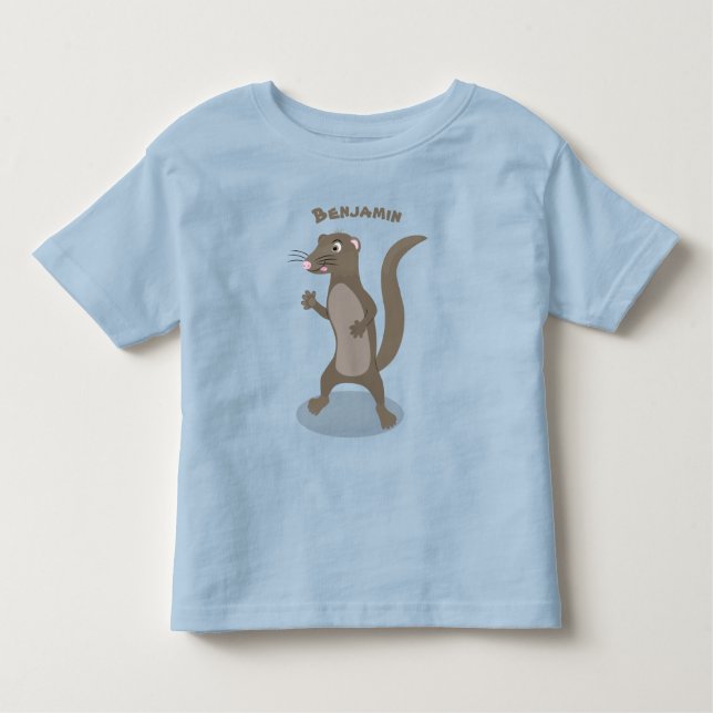 Cute mongoose cartoon illustration toddler T-Shirt (Front)