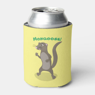 Cute mongoose happy cartoon illustration can cooler