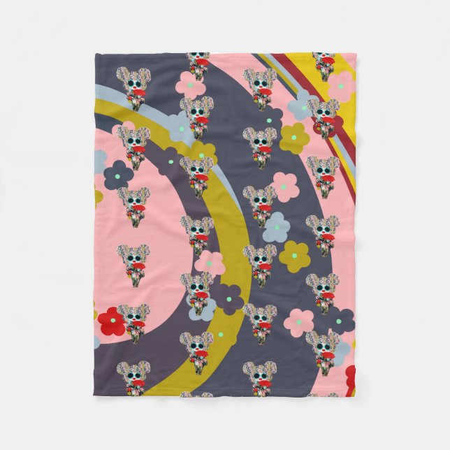Cute Monjii Doll  Fleece Blanket (Front)