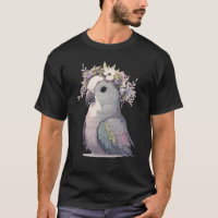 Cute Monk Parakeet Quaker Parrot Bird Flower Crown