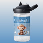 Cute monkey add name with stars kids blue water bottle<br><div class="desc">CamelBak Eddy® water bottle for kids.
Personalise with a name.
This water bottle features a cute monkey with stars in the colours blue and white.</div>