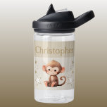 Cute monkey add name with stars kids brown water bottle<br><div class="desc">CamelBak Eddy® water bottle for kids.
Personalise with a name.
This water bottle features a cute monkey with stars in the colours brown and white.</div>