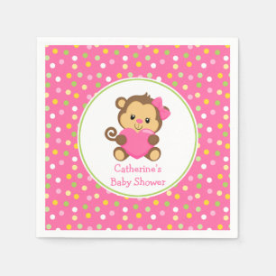 Cute Monkey Baby Shower Napkins