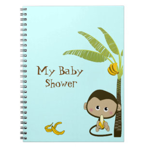 Cute Monkey Baby Shower Notebook