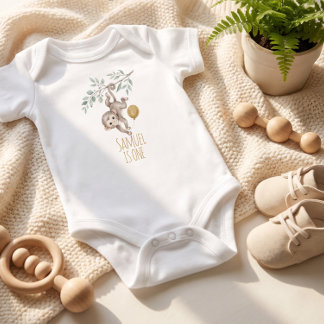 Cute Monkey Balloon 1st Birthday Baby Bodysuit