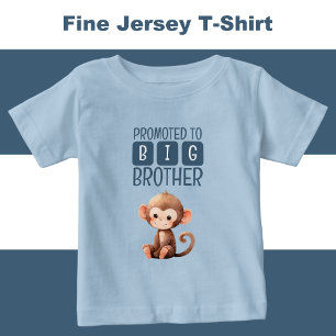 Cute monkey big brother blue baby T-Shirt