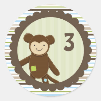 Cute Monkey Birthday Sticker