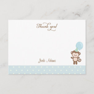 Cute Monkey Birthday Thank You Card