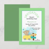 Cute Monkey Car Boy Birthday Party Green