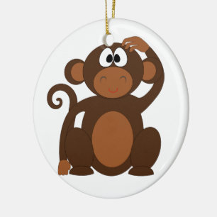 Cute Monkey Ceramic Tree Decoration