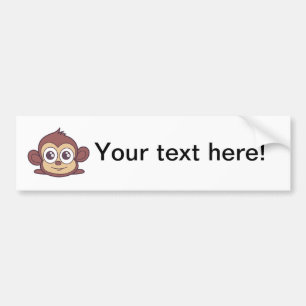 Cute monkey clipart bumper sticker