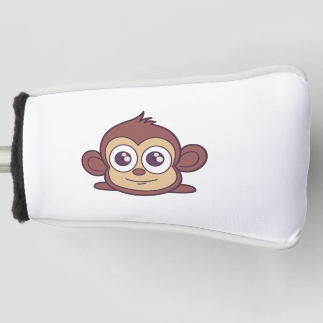 Cute monkey clipart golf head cover (Front)