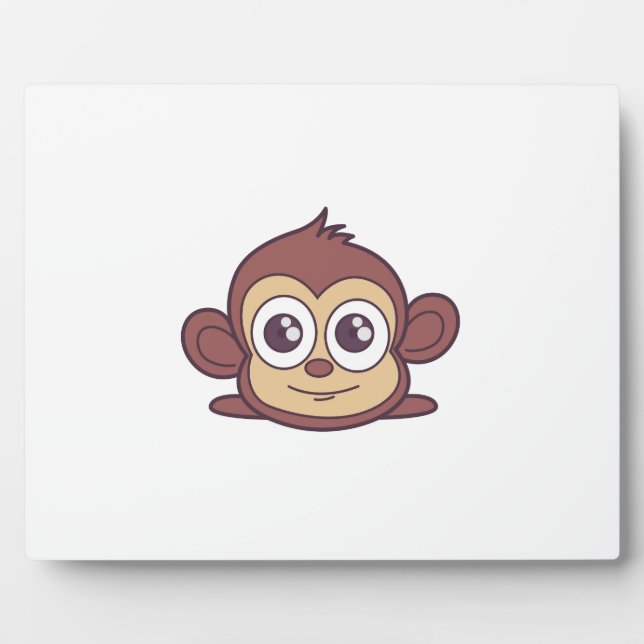 Cute monkey clipart plaque (Front)