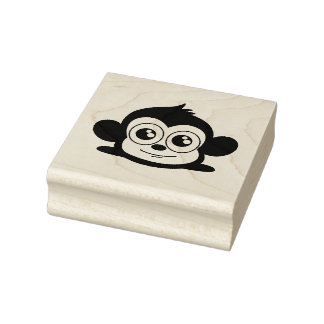 Cute monkey clipart rubber stamp