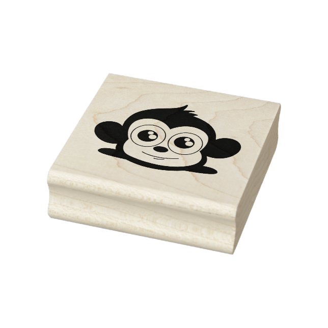 Cute monkey clipart rubber stamp (Stamp)