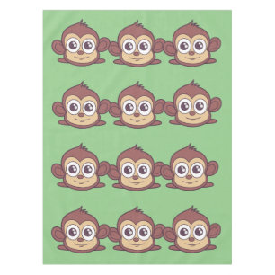 Cute monkey clipart tablecloth