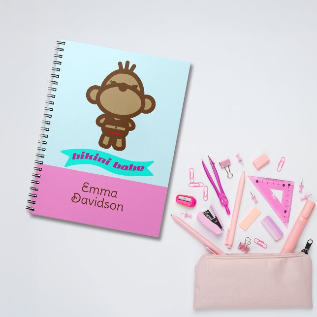 Cute Monkey Custom Name Notebook (Creator Uploaded)