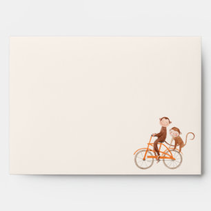 Cute Monkey Double Trouble Twins Baby Shower Envelope