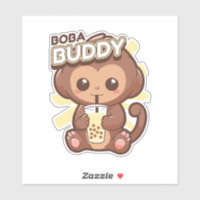 CUTE MONKEY DRINKING BOBA TEA 