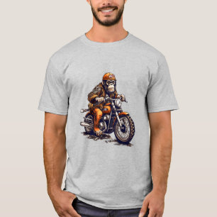 Cute Monkey Driving a Motorcycle T-Shirt