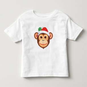 Cute Monkey face Safari Santa Christmas Costume  Toddler T-Shirt