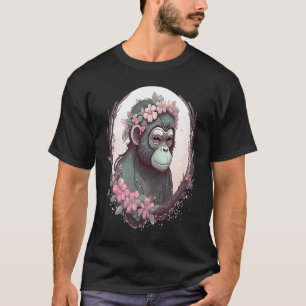 Cute Monkey Flower Crown Monkeys T-Shirt
